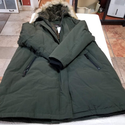 NEW Sam Edelman Faux Fur Trim Down Parka Coat Size 2 XL