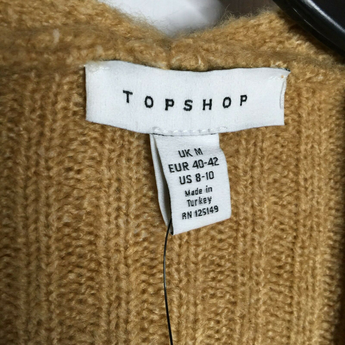 Topshop Open Front Long Cardigan Sweater Long Sleeve Scoop Pockets Size 8-10 NEW