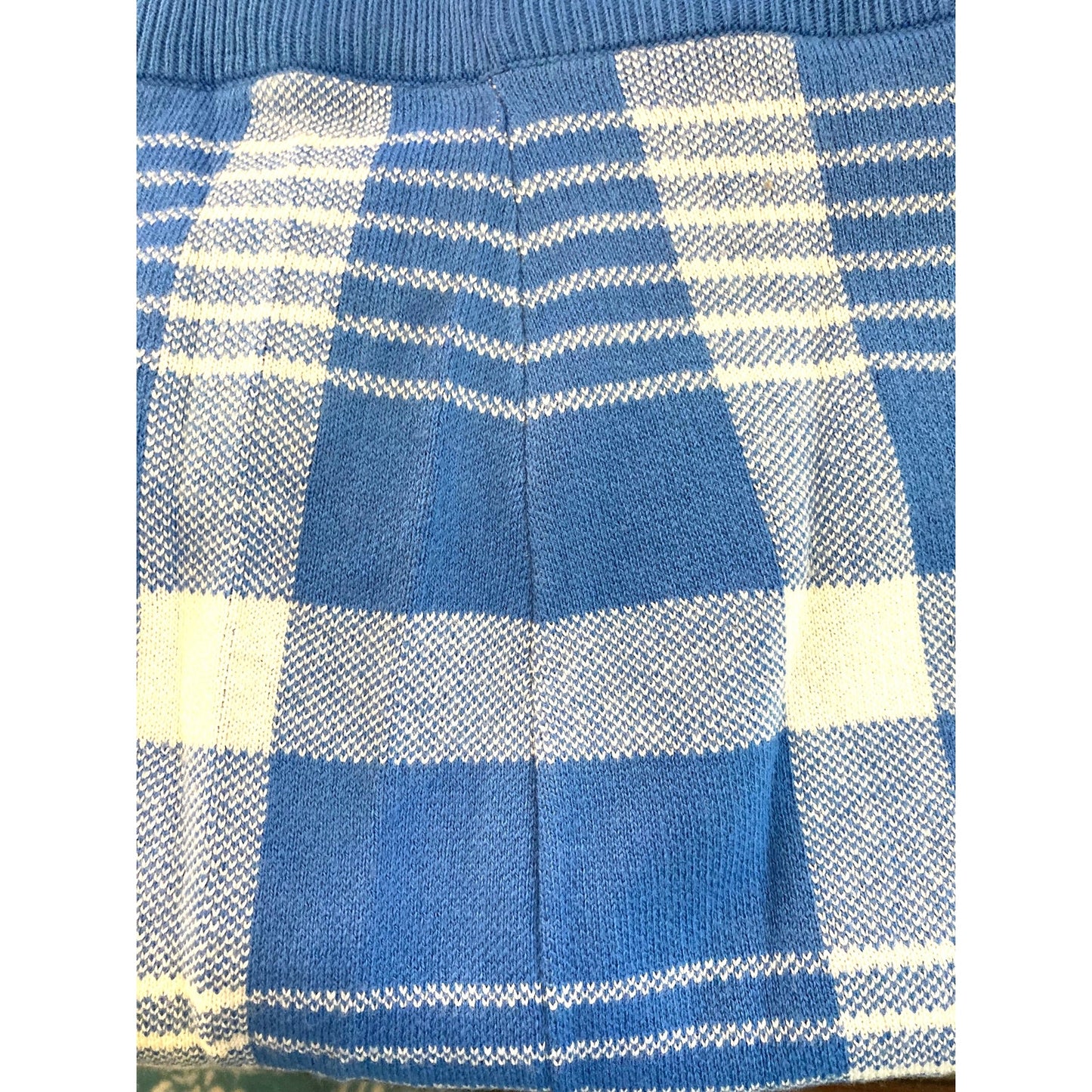 Halogen Pull On Straight Sweater Skirt Sz Medium in Blue White Hannah Plaid NWT