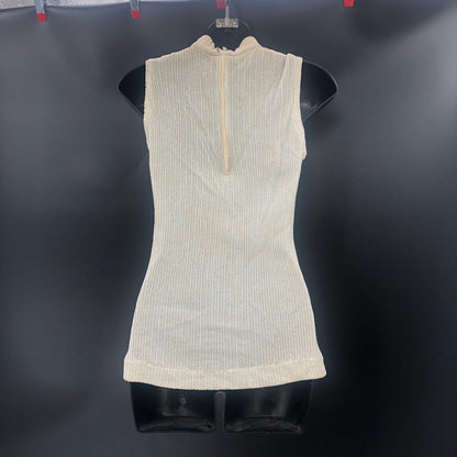 VINTAGE Adelaar 60s 2 Pc. Set Sleeveless Shirt Cardigan Silver Gold Size 10
