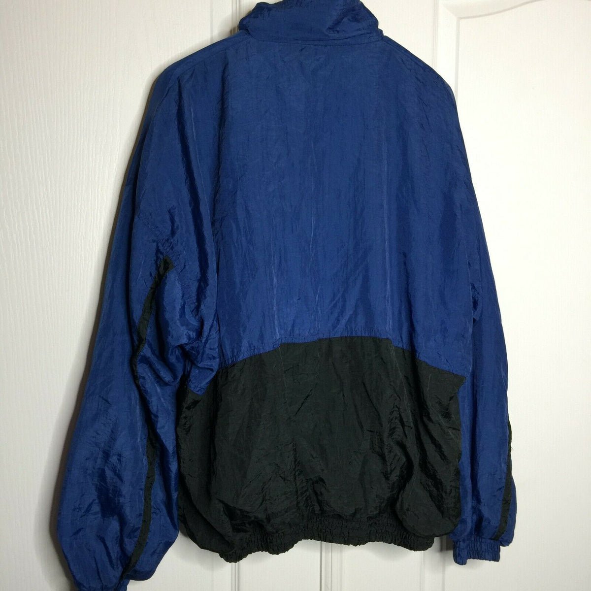 Pierre Cardin VINTAGE Windbreaker Jacket Long Sleeve Full Zip Solid Blue/black