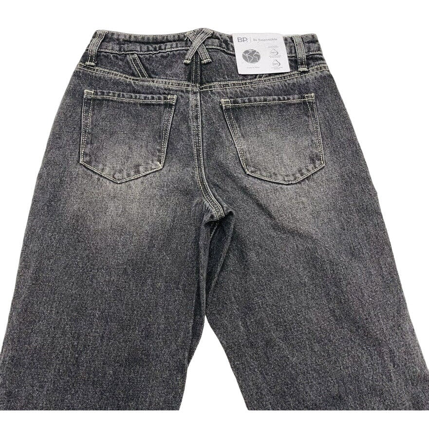BP Ripped Knee Raw Hem Distressed Zip Fly Denim Jeans Sz 30 in Vintage Black NWT