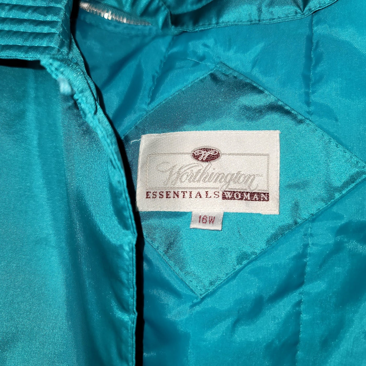 Vintage Worthington Essentials 16W Raincoat Trench Coat Jacket Teal Lined