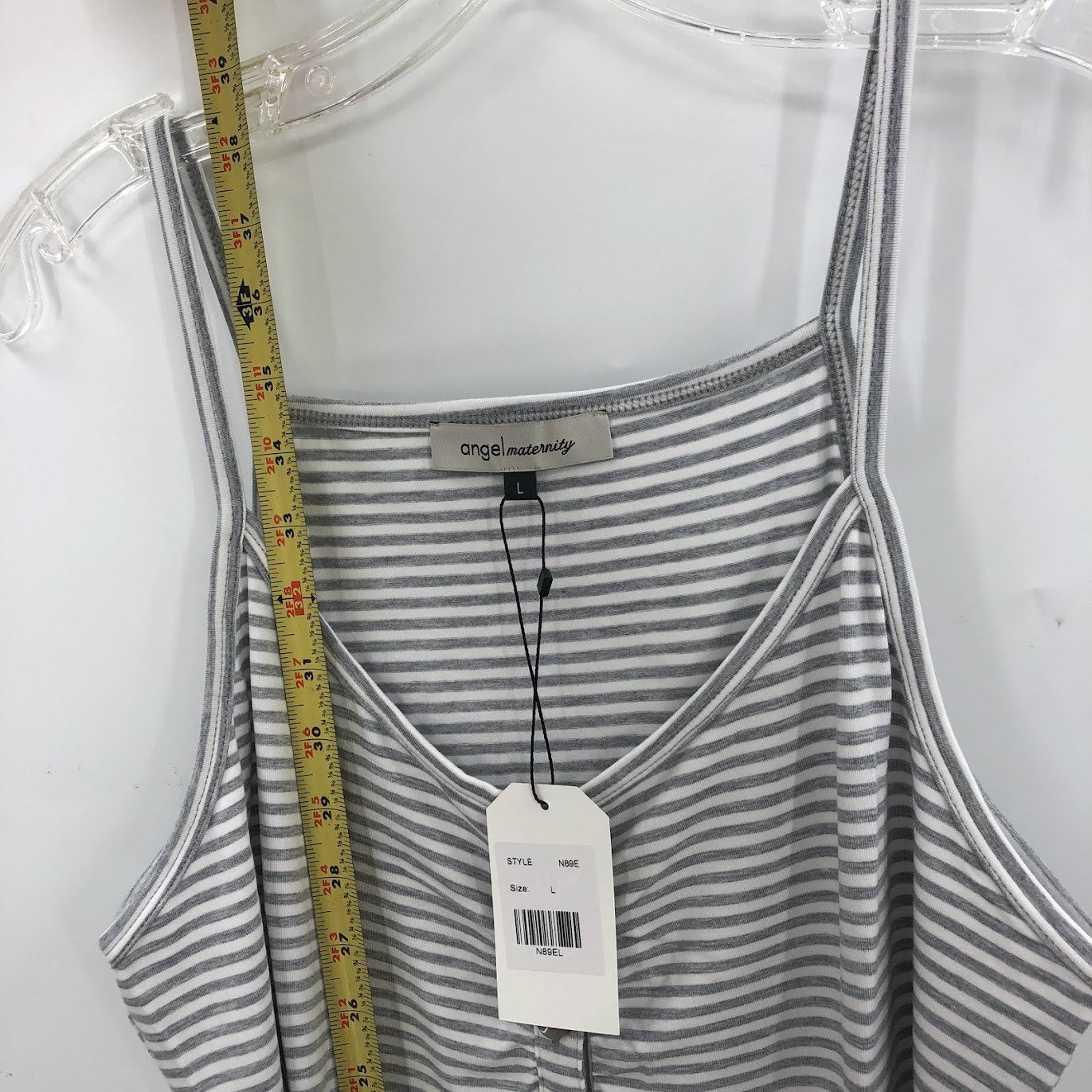 Angel Maternity Large Gray White  Sleeveless Dress Birthing Swaddle Blanket Set