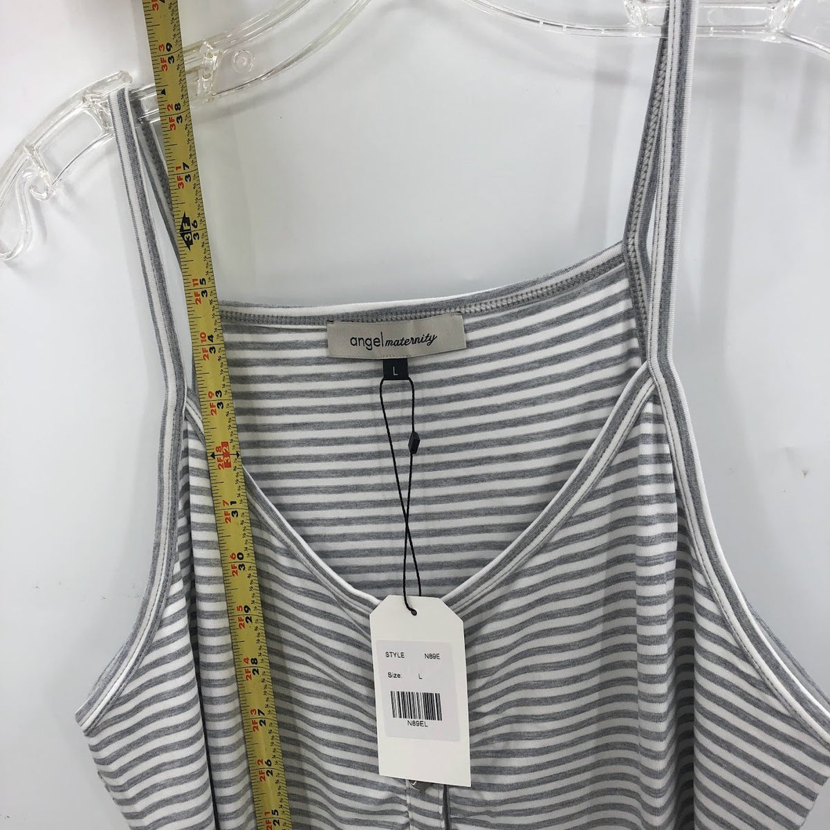 Angel Maternity Large Gray White  Sleeveless Dress Birthing Swaddle Blanket Set
