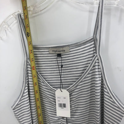 Angel Maternity Large Gray White  Sleeveless Dress Birthing Swaddle Blanket Set