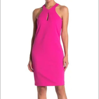 Trina Turk Pink Honor Keyhole Cutout Sheath Dress Size 2