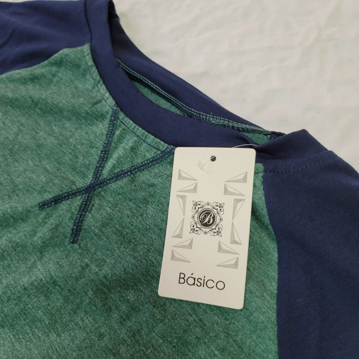 Basico Short Sleeve Tee Shirt Crew Neckline Stain-Resistant Green X-Large