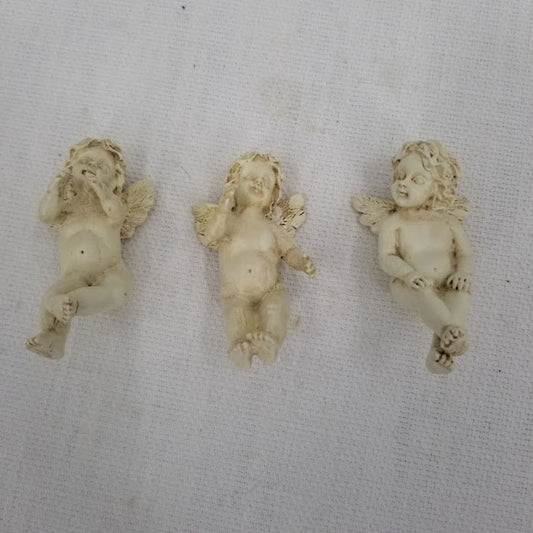 LOT OF 3 Angel Lampshade Hangers Christian Home Decor White Resin Clips