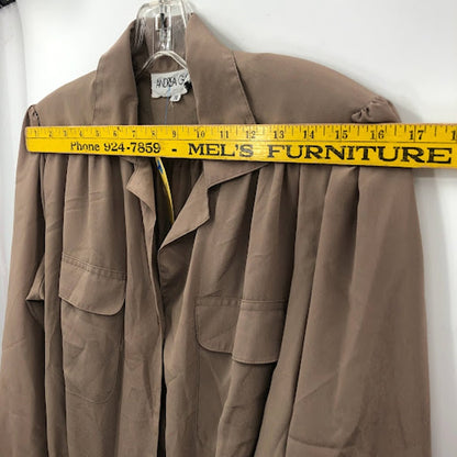 Andrea Gayle Vintage 1980s Brown Fit Flare Belted Long Sleeve Dress Size 10