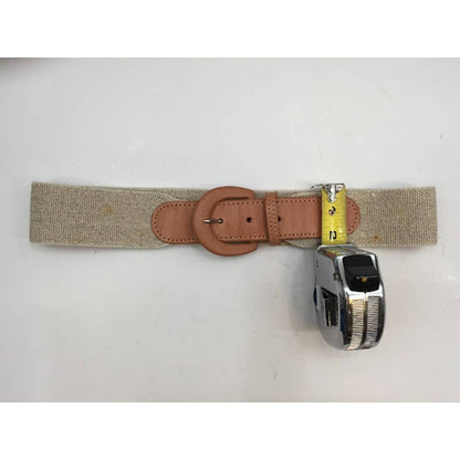 Vintage astor Stretch Belt Tan with Cognac Brown Leather Buckle Medium
