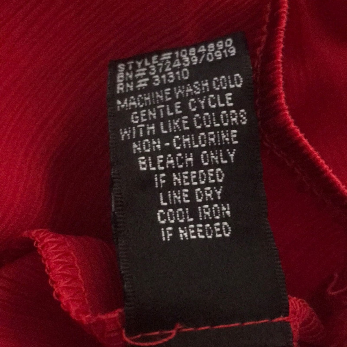 BCX NWT Red Solid Crinkle Satin Flare Sleeve Top Cinched
