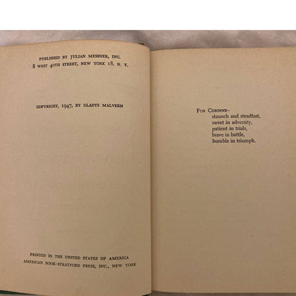 Ann Lawrence of Old New York - Gladys Malvern Green Hardcover Vintage 1947 No DJ