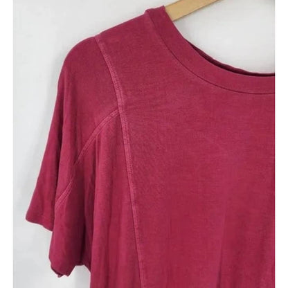 Dear John Bella Mineral Wash Short Sleeve Top XS/Extra Small Fuchsia NWT