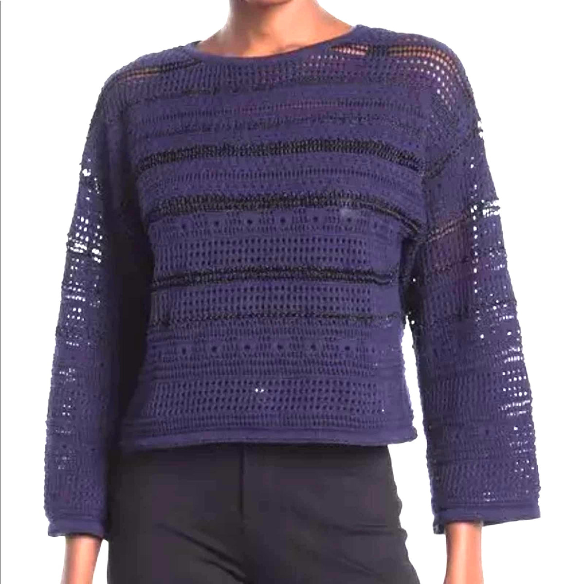 Ceny NWT Lightweight Open Knit Pullover Pointelle Boat Neck Sweater XS