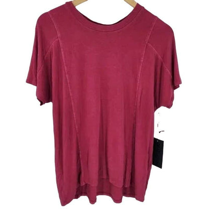 Dear John Bella Mineral Wash Short Sleeve Top XS/Extra Small Fuchsia NWT