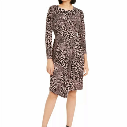 Alfani Leopard Print Long Sleeve Sheath Dress XXL animal NEW long sleeve career