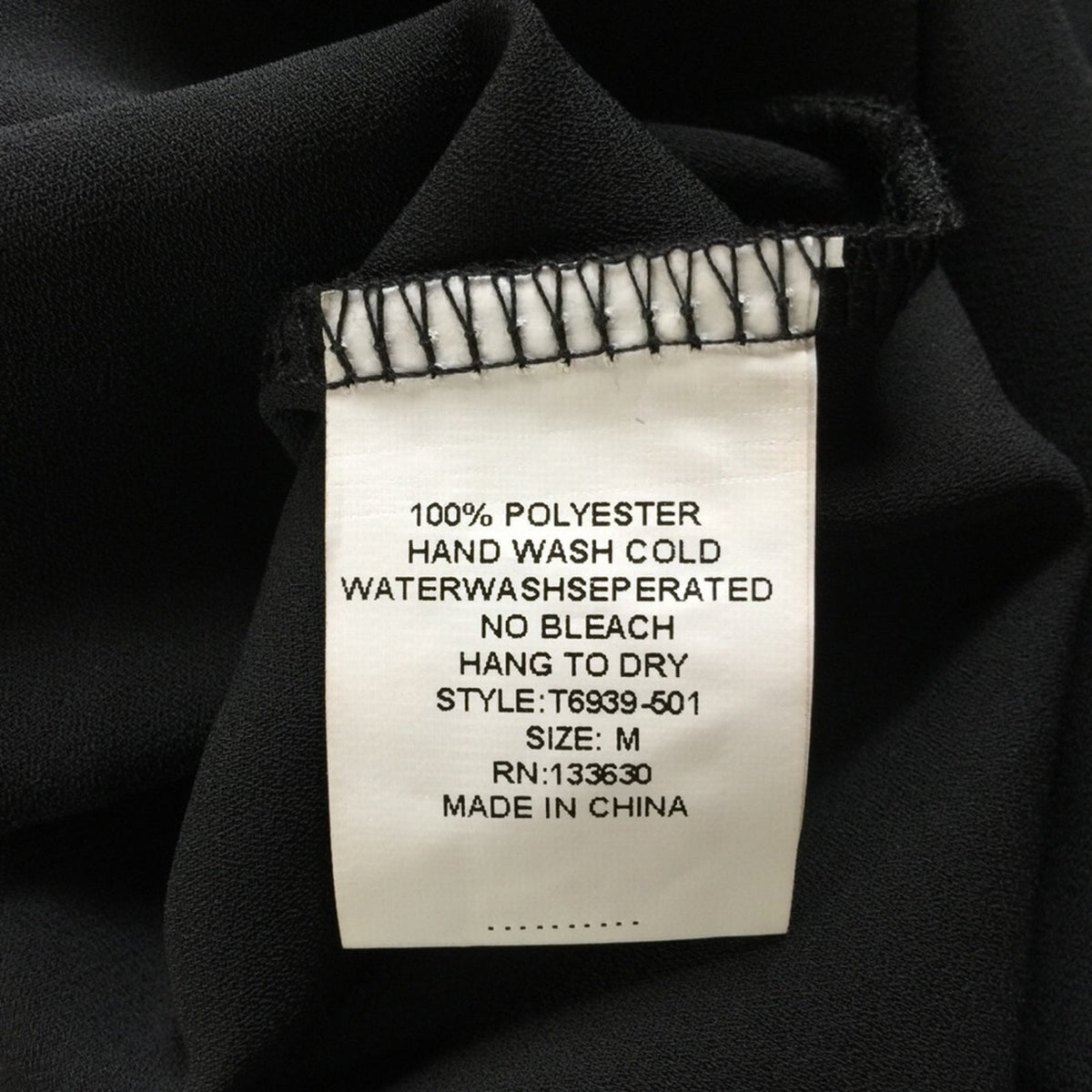Dani Collection Medium long sleeved black blouse Tie embellishments Gauzy Light