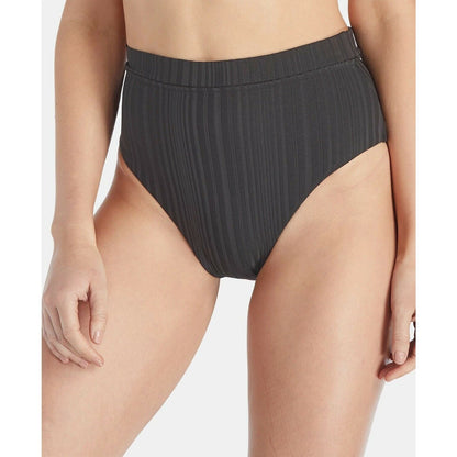 Raisins NWT Juniors' Beach Cove High-Waist Bikini Swim Bottom Black Size Small
