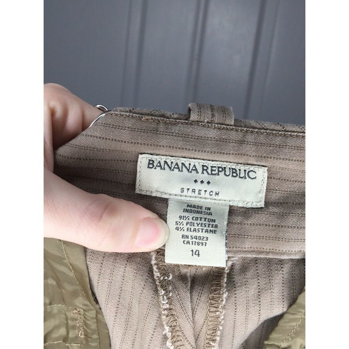 Banana Republic Pants tan Striped Stretch Work  14
