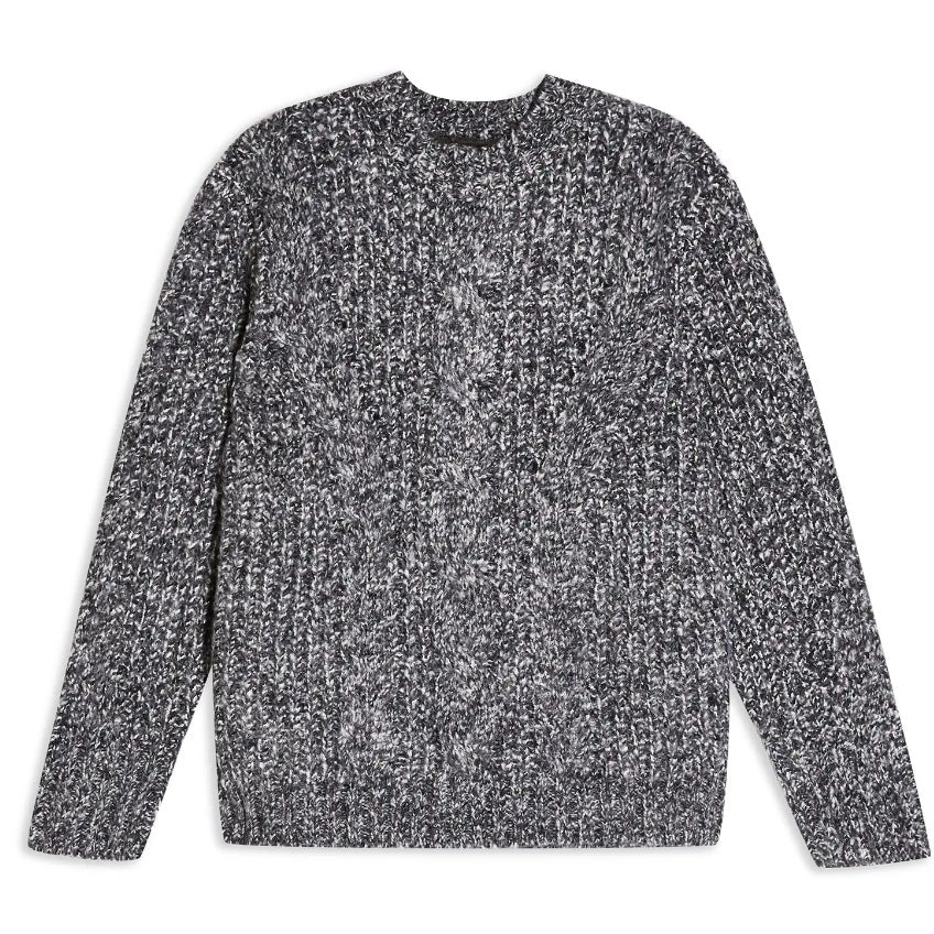 Topshop NWT Vertical Cable Knitted Pullover Sweater Gray Black Size 8-10