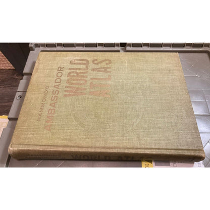 Hammond's Ambassador World Atlas Vintage - Copyright 1957 Green Cloth Hardcover