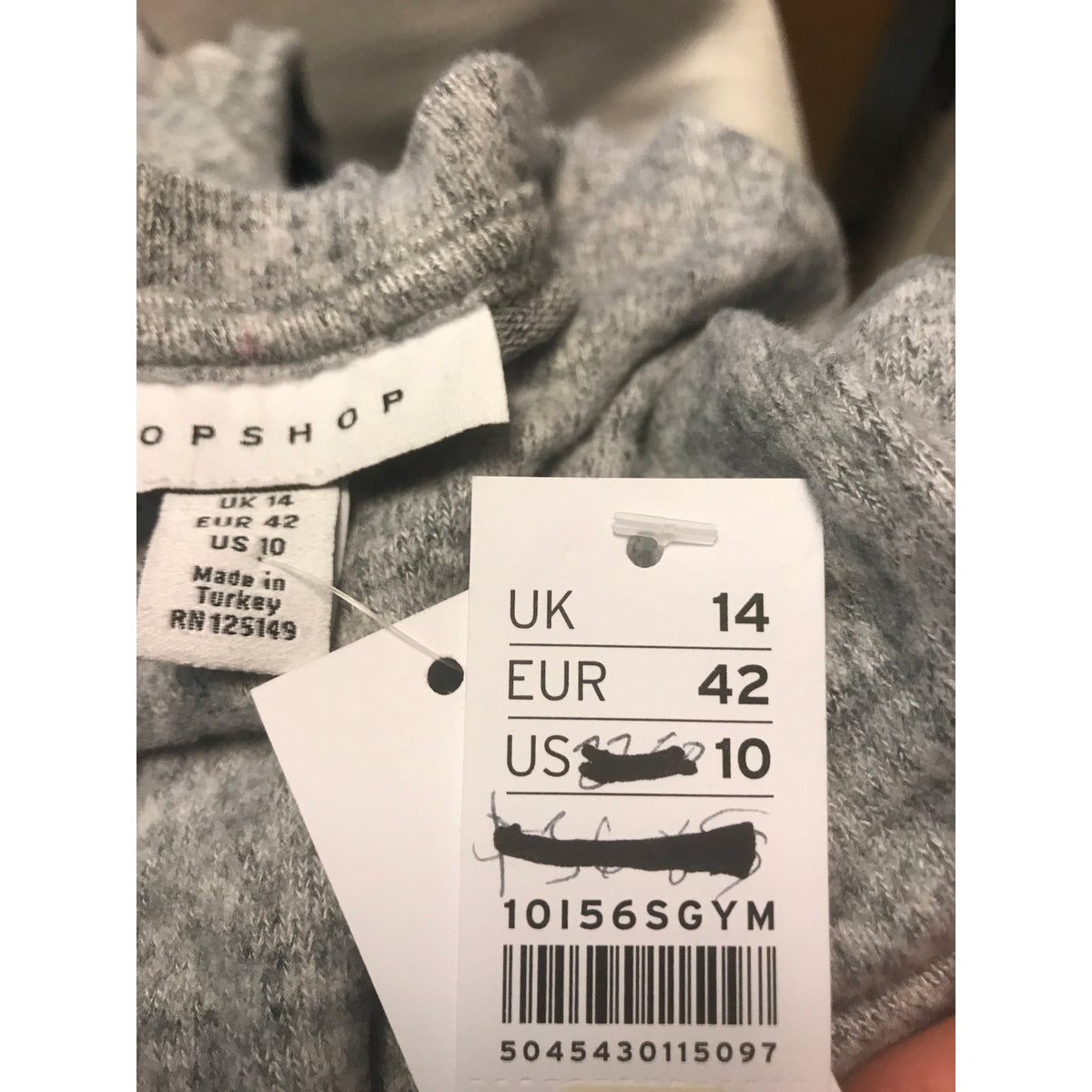 Topshop knitted midi dress in gray heather US 10