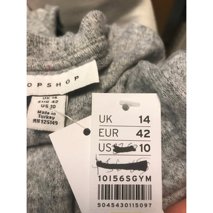 Topshop knitted midi dress in gray heather US 10