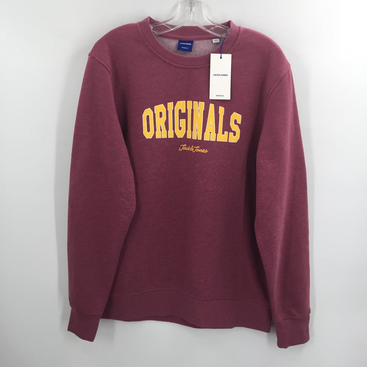Jack & Jones Pullover Sweatshirt Original Long Sleeve Crew Neck Red Size Large