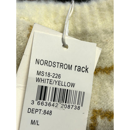FRNCH Paris NWT Cozy Vertical Zig Zag White Yellow Sweater Size Medium/Large