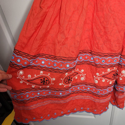 Anthropologie Scarlet Puff-Sleeved Midi Belted pockets BOHO Dress Size Medium