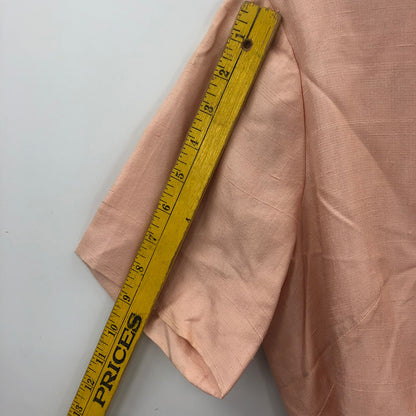 Mancini Women Short Sleeve Tie Waist Mini Dress Back Zip Pink Sz 16