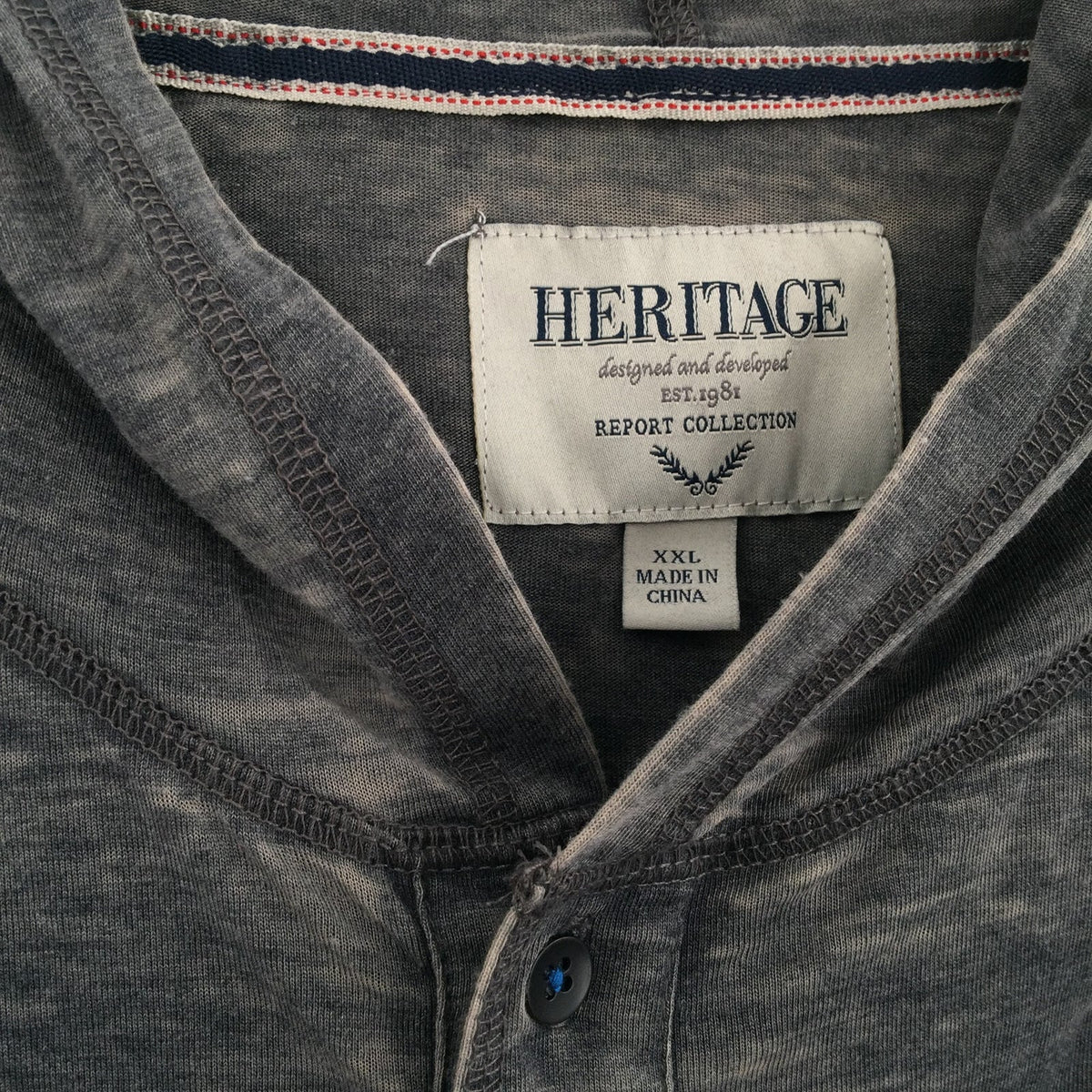 NWT Heritage Collection Hooded Sweatshirt Long Sleeve Button Up Gray Size XXL