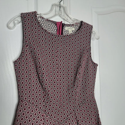 Max Studio Casual Spring floral Geometric Black Rose Size Small Dress sleeveless