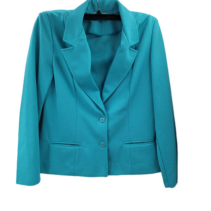 Polyester skirt long sleeve career jacket vintage set blue Leisure Suit Size M/L