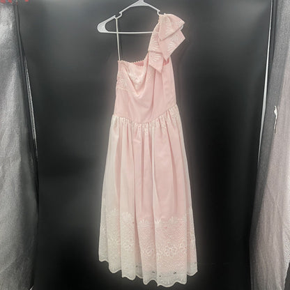 Vintage Joy Stevens One-Shoulder Eyelet Dress Small/Medium Retro Prom Glam