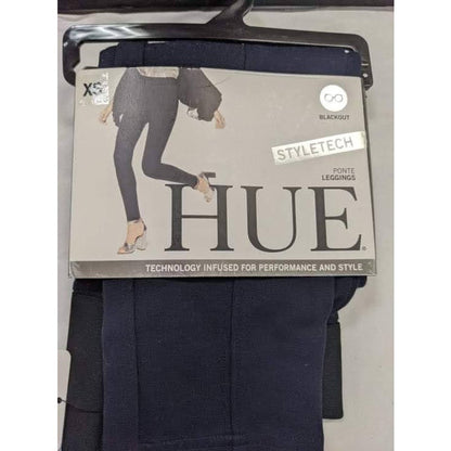 Hue Blackout Opaque Look Tights High Waisted Ponte Leggings Navy Size X-Small