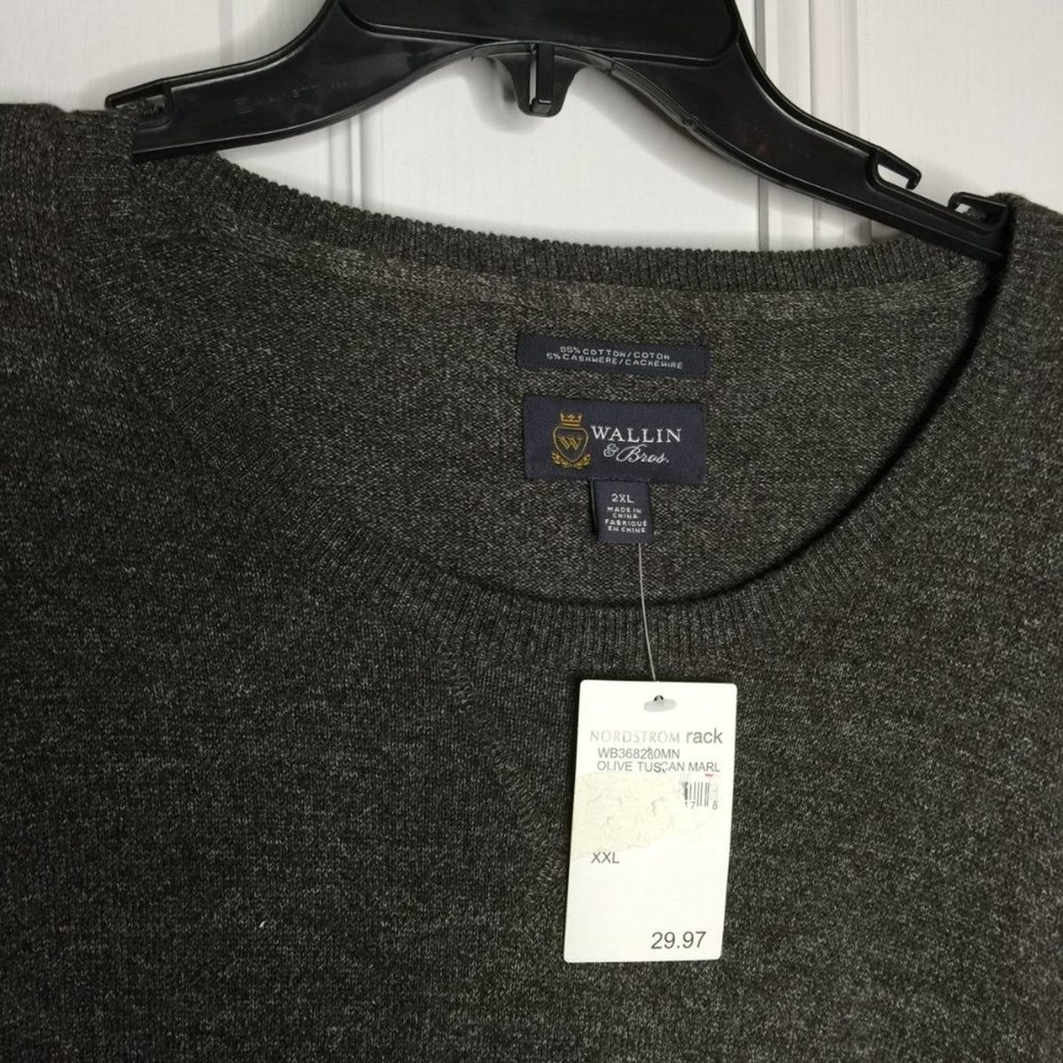 Wallin & Bros Classic Sweater Crew Neck Long Sleeve Olive Tuscan Marl Size XXL