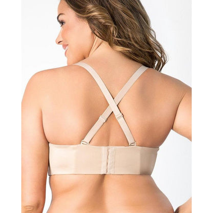 Curvy Couture NWT Strapless Sensation Multi-Way Push-Up Bra Nude 40DD