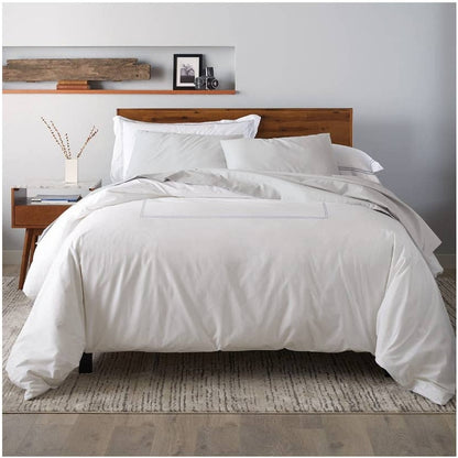 Ella Jayne Collection White Full/Queen Duvet Cover Embroidered 100% Cotton NEW