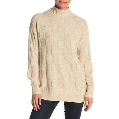 Abound NWT Basket Stitch Knit Pullover Sweater Beige Oatmeal Size XS