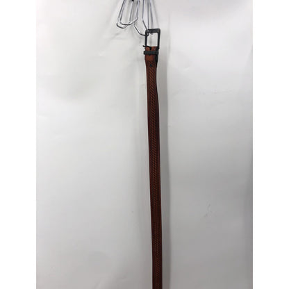 Double S Belt Collection SS Woven Brown Leather Belt 50/125 Big Tall
