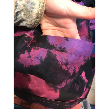Tinsel Floral Lightweight Trench Jacket Small Purple Tie Dyed Belted Coat NWT