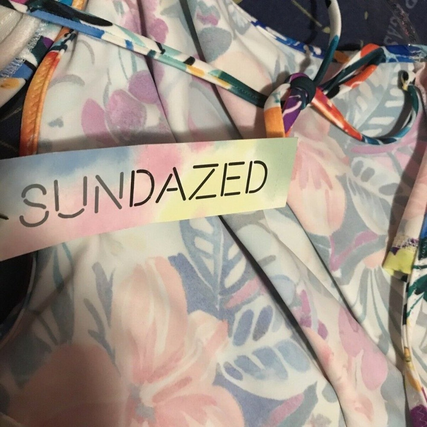 Sundazed Cutout Floral Tankini Top Swimwear Size 32C