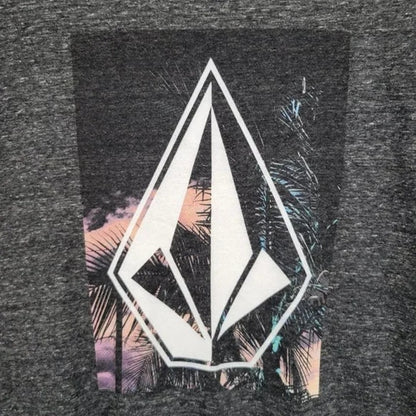 Volcom Short Sleeve T-Shirt Large Heather Black Large Front Logo Graphic NWT