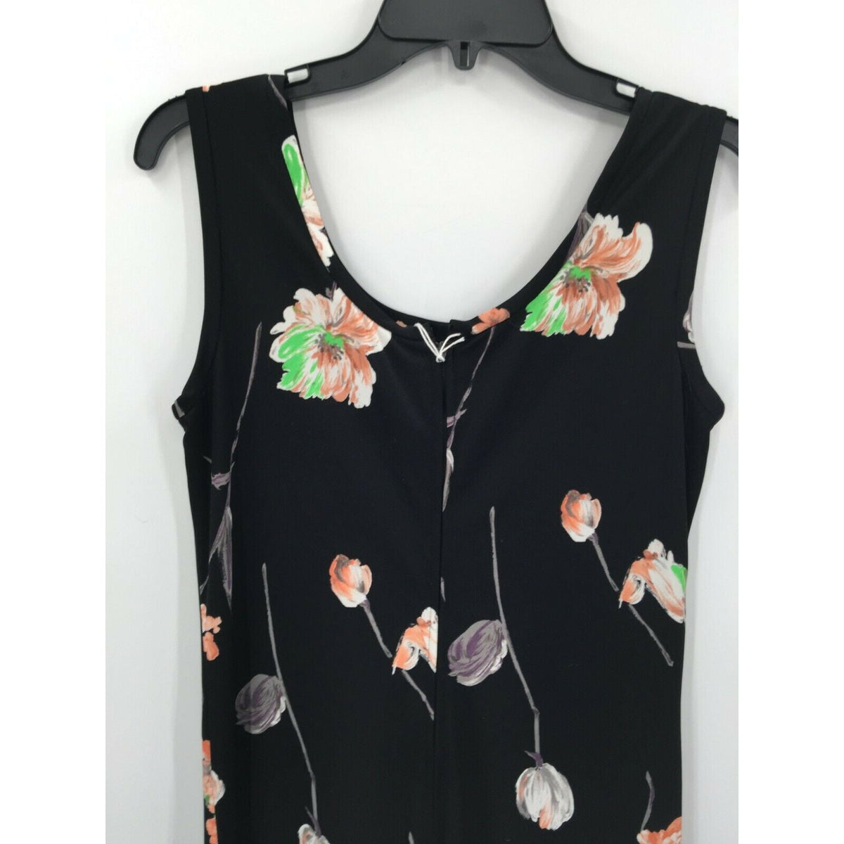 Yves Jennet Maxi & jacket Sleeveless Dress Floral Jacket Scoop Neck Black 2 pc