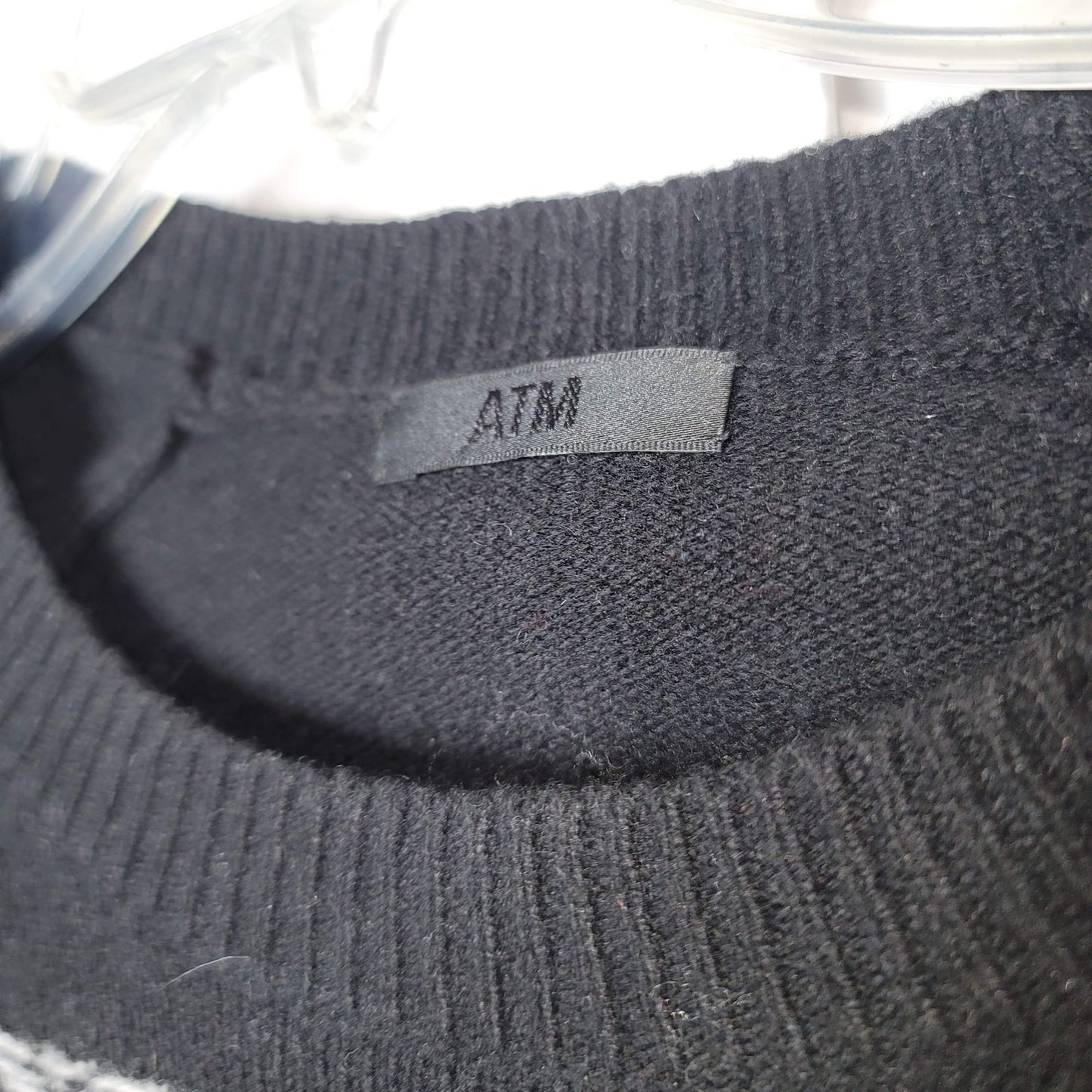 ATM Nordic Ski Crew Neck Knitted Pullover Sweater Shirt Long Sleeve Size Small