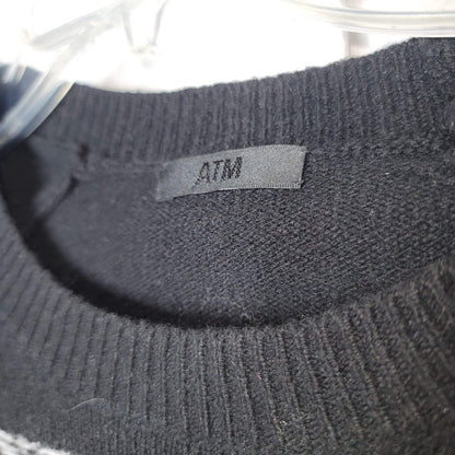 ATM Nordic Ski Crew Neck Knitted Pullover Sweater Shirt Long Sleeve Size Small