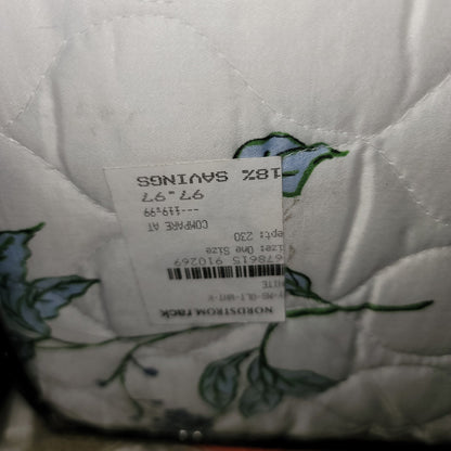 South Shore Briteyarn Floral quilt King/Cal King 300 count Cotton NEW Green Blue