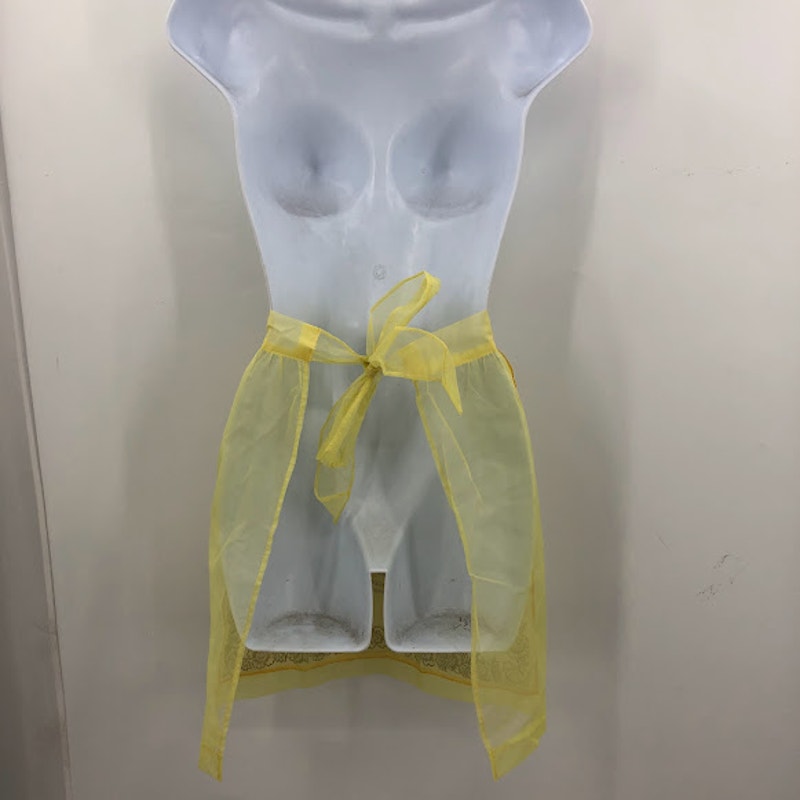 P. Shuman Co. Japan Rayon VINTAGE yellow California Map Sheer Apron 1950s
